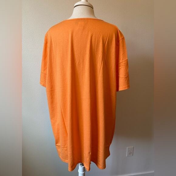 Anthony Richards NWOT Short Sleeve Tunic With Smocking in Melon Size 3X 24/26 - Picture 5 of 7